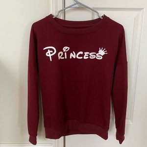 Maroon princess crew neck sweatshirt